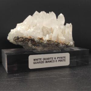 Quarzo Bianco e Pirite con base