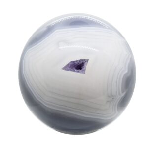 Sfera Geodata di Agata Grigia di 17 cm di diametro