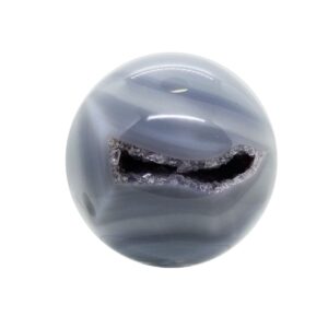 Sfera Geodata di Agata Grigia di 11 cm di diametro