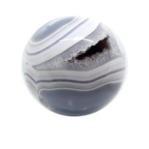 Sfera Geodata di Agata Grigia di 14cm di diametro