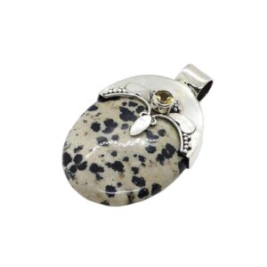 Pendente in Diaspro Dalmata ovale   DAP01