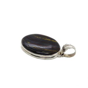 Pendente in Ferro Tigrato ovale scuro   ITP03