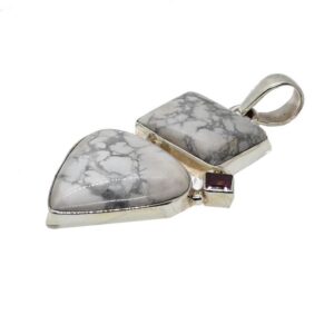 Pendente in Howlite doppio quadrato e triangolare     WHP/02
