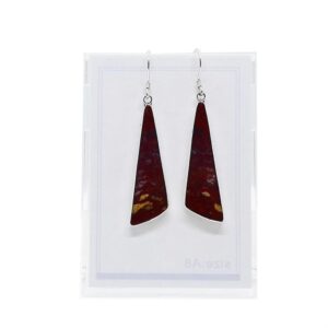 Orecchini in Legno Pietrificato a forma triangolare    PWE03