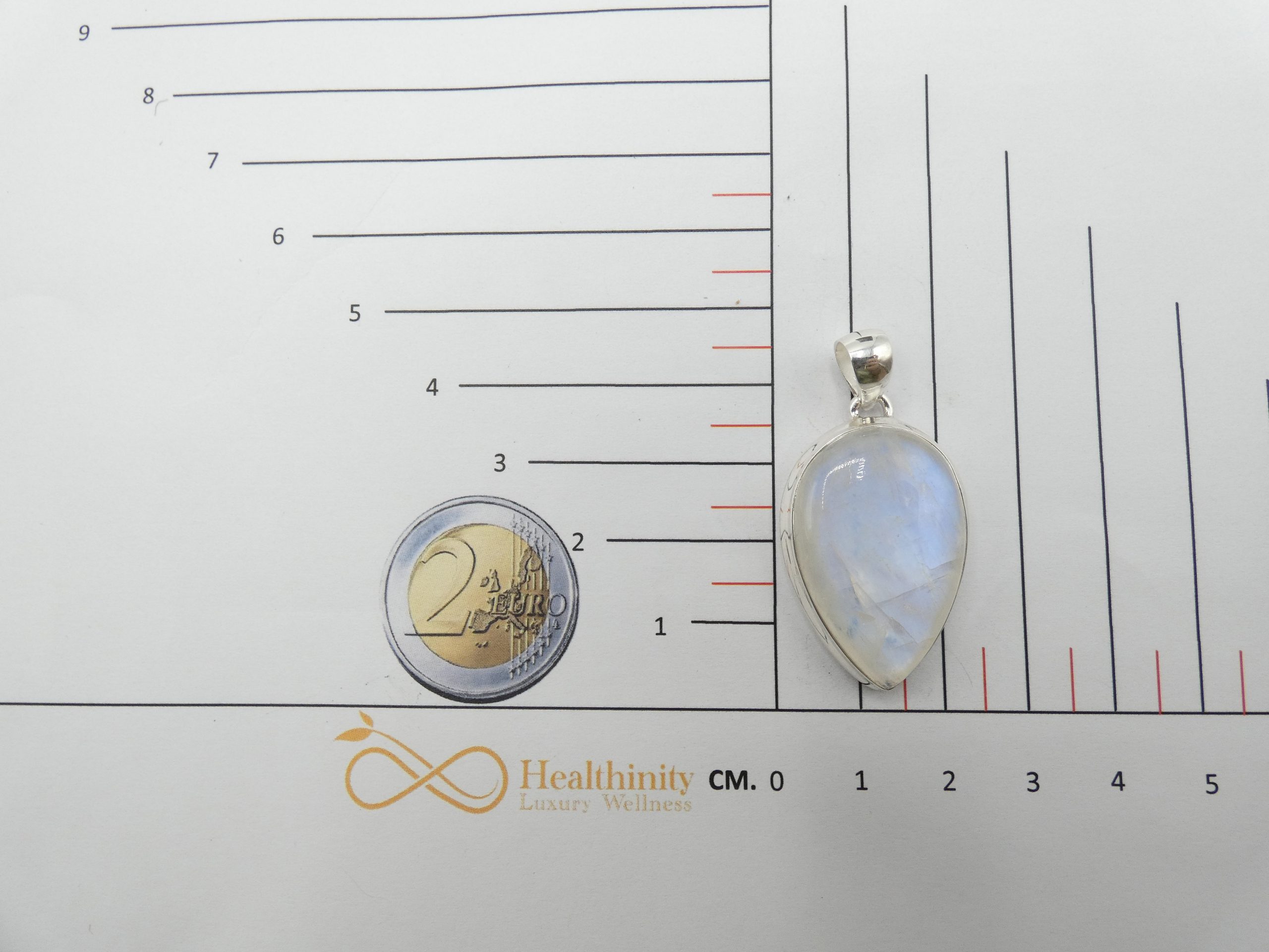 Pendente in Rainbow Moonstone goccia ciccia 2 Pendente in Rainbow Moonstone goccia ciccia - immagine 2