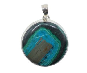Pendente in Malachite Crisicolla rotondo
