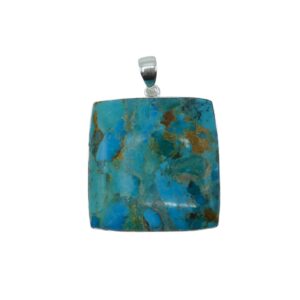 Pendente in Turchese Blu quadrato grande   TBMPE02