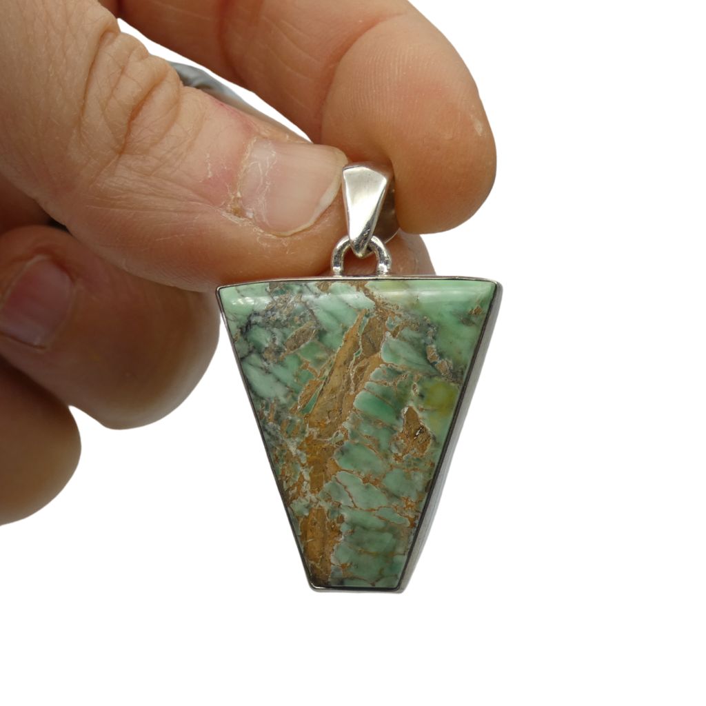 Pendente in Variscite triangolare VARP02 1 Pendente in Variscite triangolare VARP02