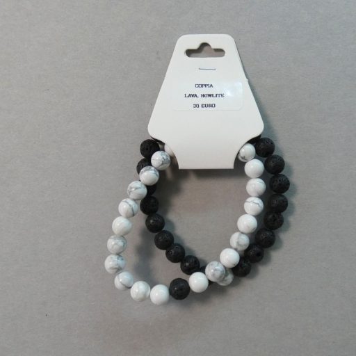 Braccialetto Coppia Lava e Howlite