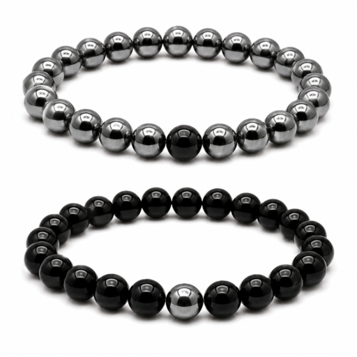 Braccialetto Coppia Ematite e Onice Nero