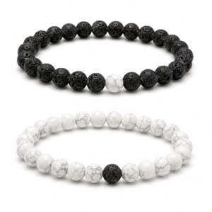 Braccialetto Coppia Lava e Howlite