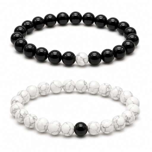 Braccialetto Coppia Onice Howlite