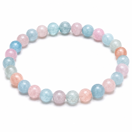 Braccialetto bambino in Acquamarina e Morganite