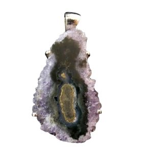 Pendente in Ametista in fetta di stalattite piccola