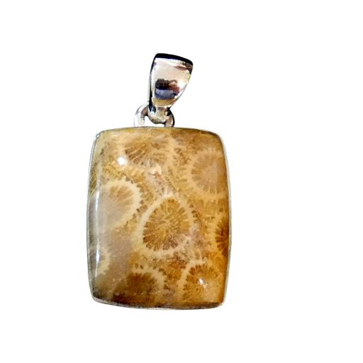 Pendente in Corallo Fossile rettangolare FOCP06