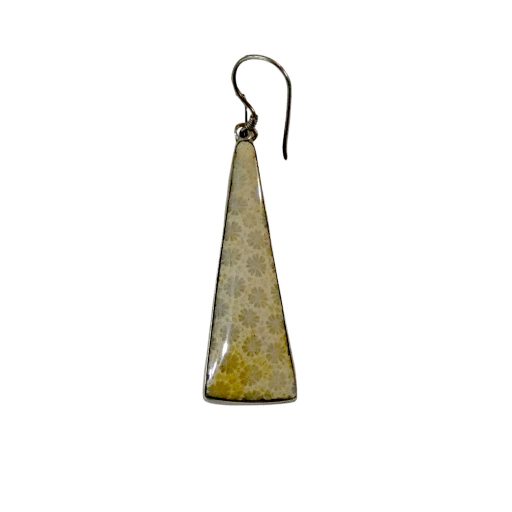 Orecchini in Corallo Fossile triangolari    FOEA05