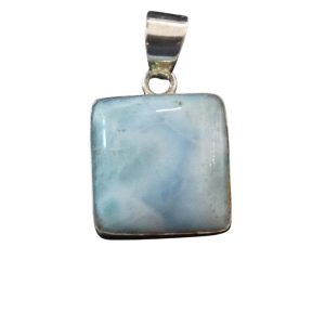 Pendente in larimar a forma rettangolare
