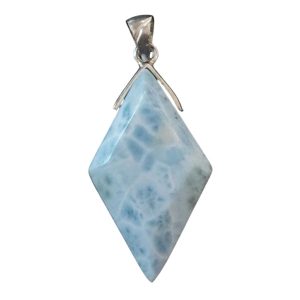 Pendente in larimar a forma di rombo