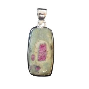 Pendente in Rubino Fuchsite ovale rettangolare