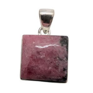 Pendente in rodonite a forma quadrata