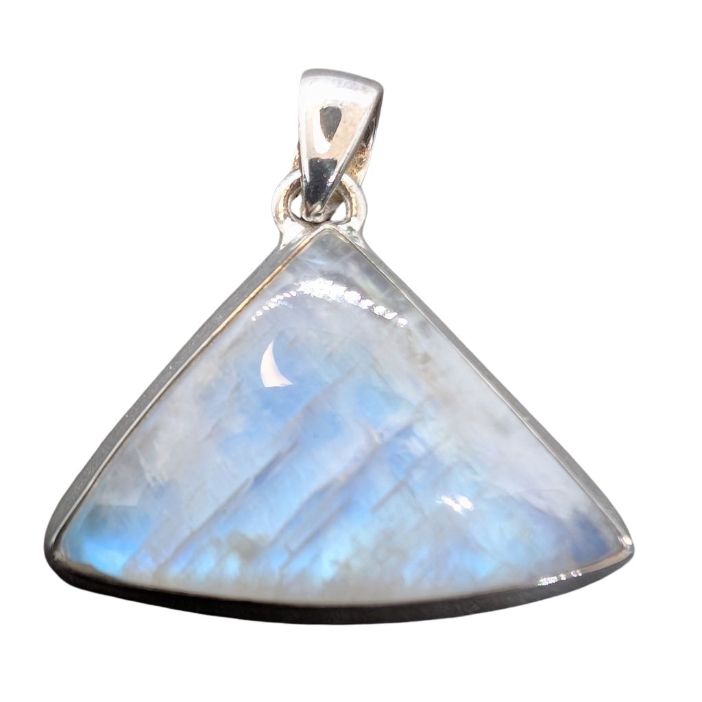Pendente in Rainbow Moonstone triangolare 2 Pendente in Rainbow Moonstone triangolare