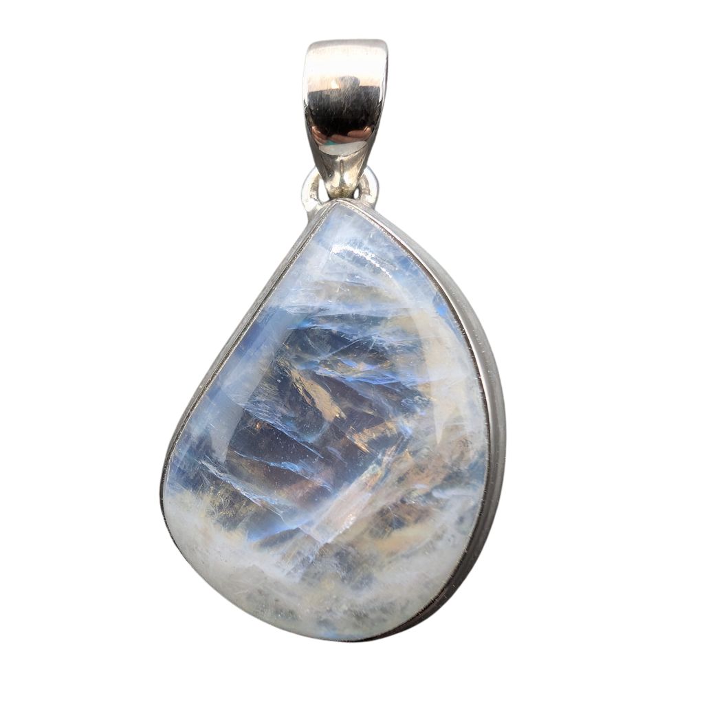 Pendente in Rainbow Moonstone goccia MSPE13 1 Pendente in Moonstone a forma di goccia