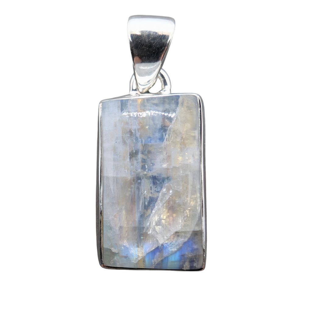 Pendente in Moonstone rettangolare MSPE17 1 Pendente in Rainbow Moonstone rettangolare