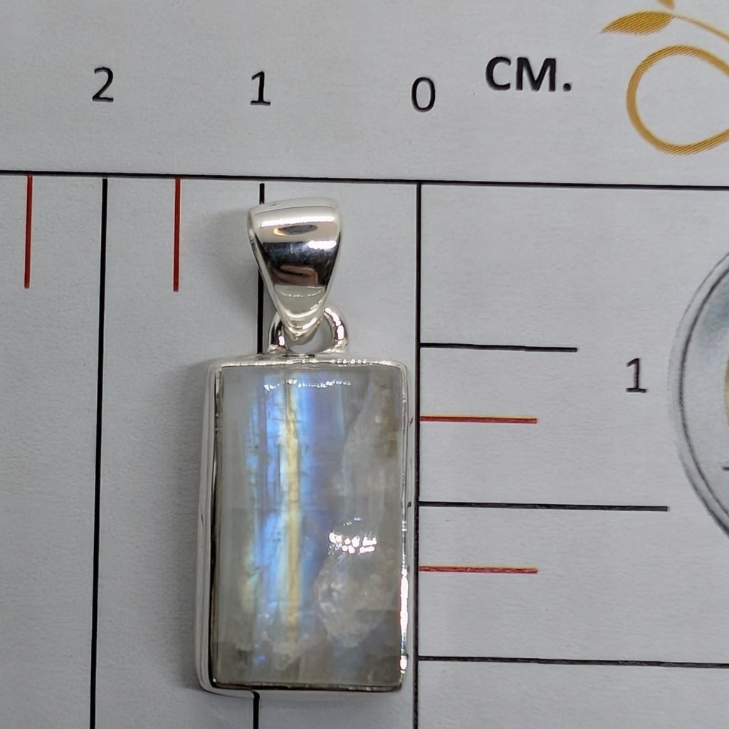 Pendente in Moonstone rettangolare MSPE17 3 Pendente in Rainbow Moonstone rettangolare