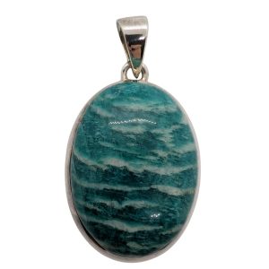 Pendente in amazzonite forma ovale