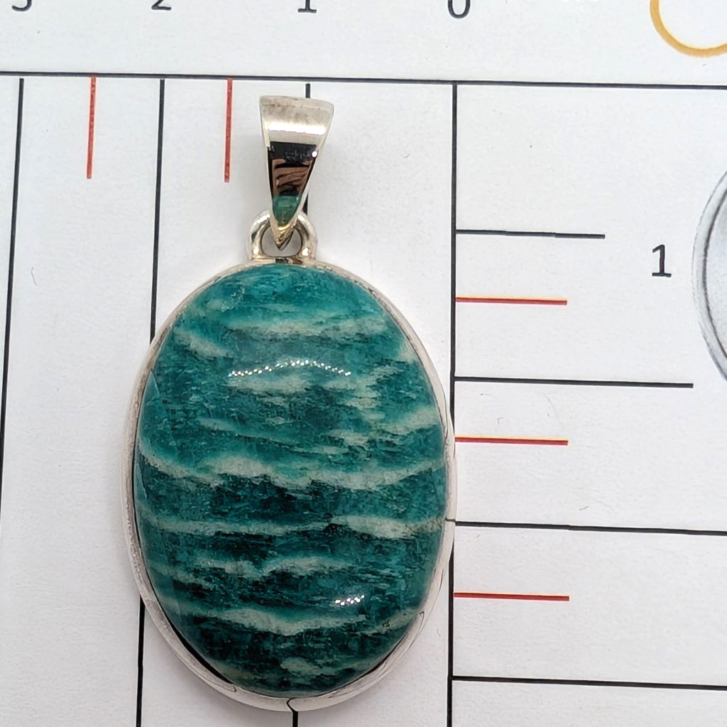 Pendente in amazzonite forma ovale AZZP01 2 Pendente in amazzonite forma ovale AZZP01 - immagine 2