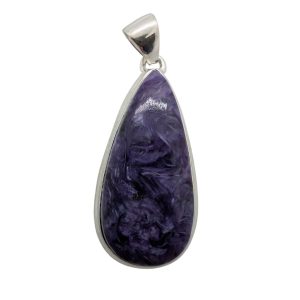 Pendente in charoite a forma di goccia