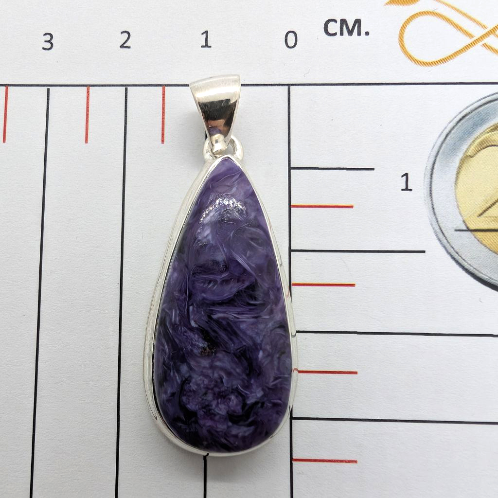 Pendente in Charoite goccia CHAP08 2 Pendente in Charoite goccia CHAP08 - immagine 2