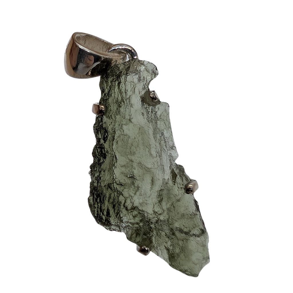 Pendente in moldavite a forma irregolare MOLP05 1 Pendente in moldavite a forma irregolare