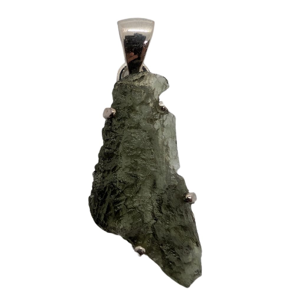 Pendente in moldavite a forma irregolare MOLP05 2 Pendente in moldavite a forma irregolare