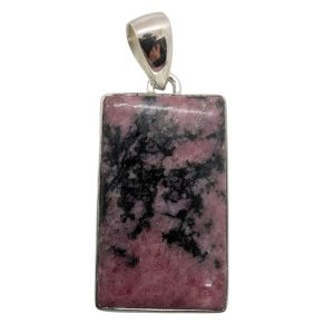 Pendente in rodonite a forma rettangolare     RODP01