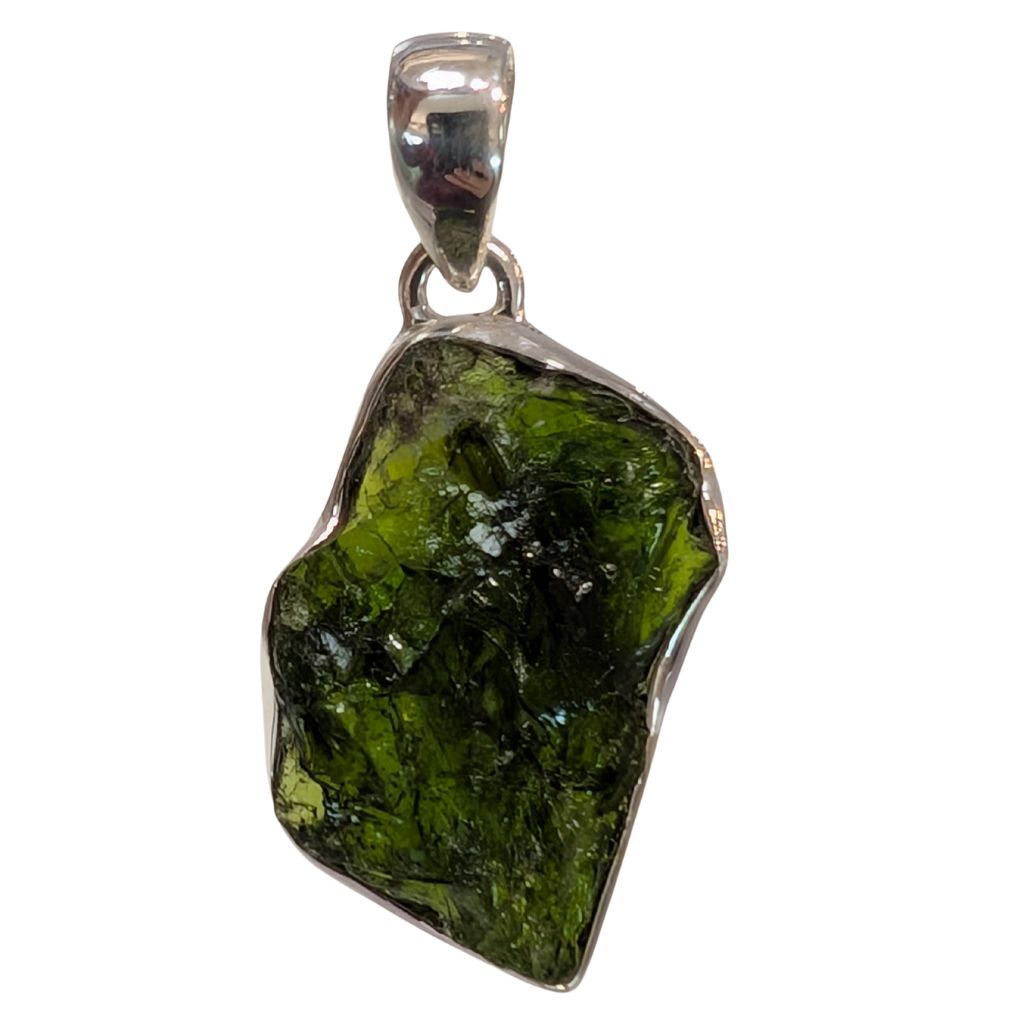 Pendente in cromo diopside free form 1 Pendente in cromo diopside free form