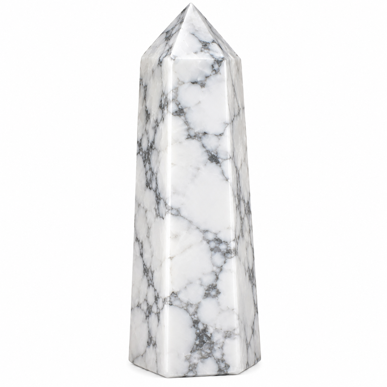 Obelisco in Howlite 1 Obelisco in Howlite
