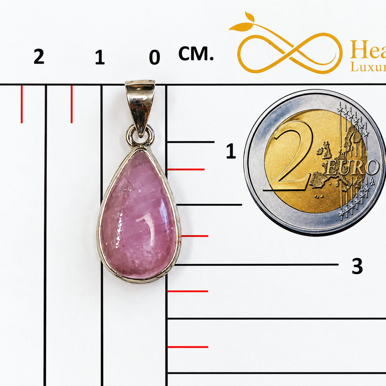 Pendente a goccia in Kunzite 2 Pendente a goccia in Kunzite - immagine 2