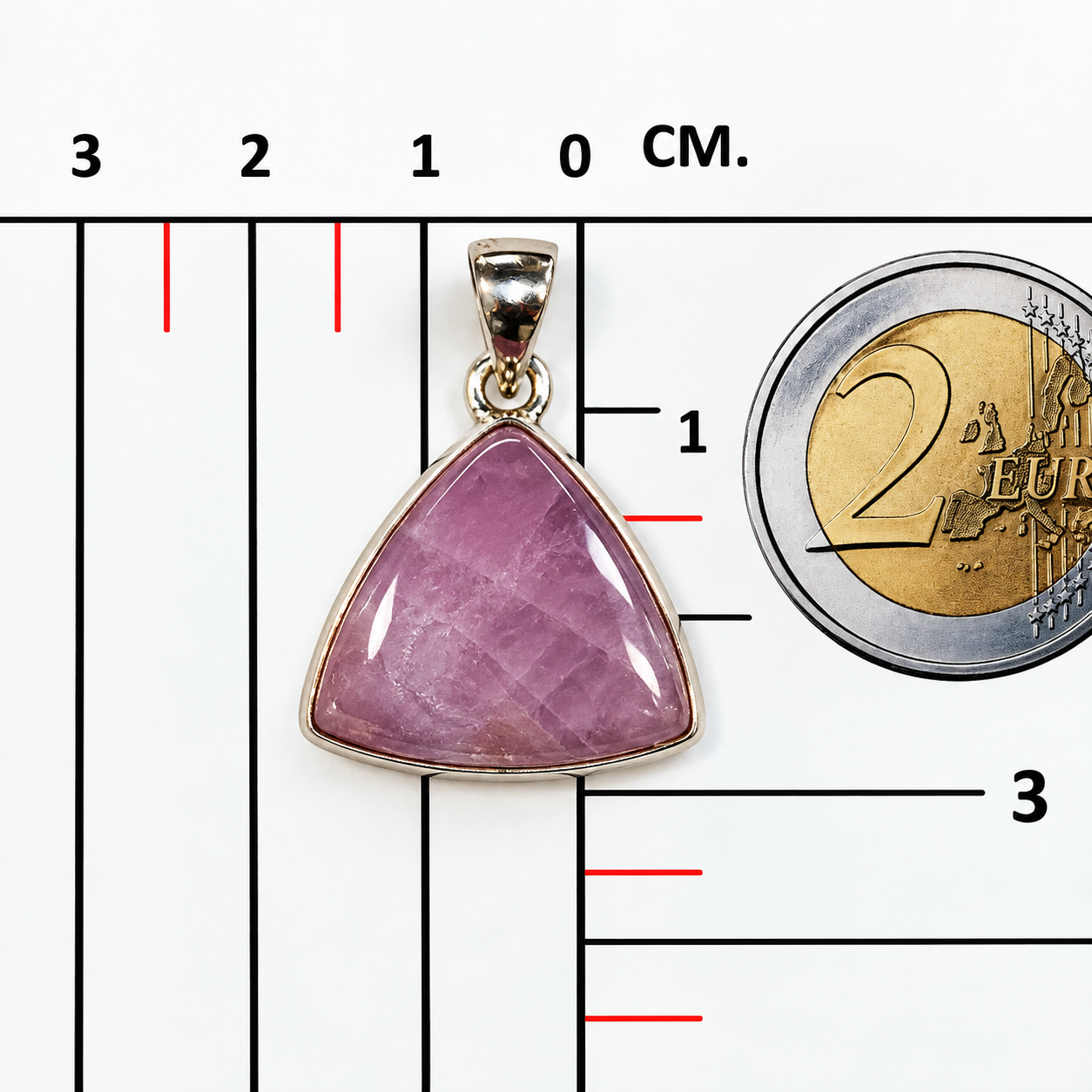 Pendente a triangolo in Kunzite 2 Pendente a triangolo in Kunzite - immagine 2