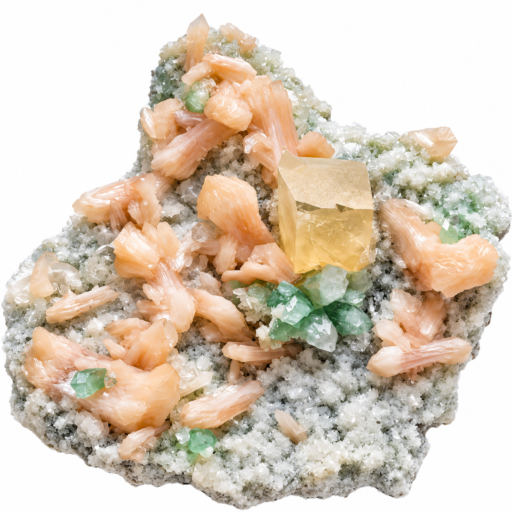 Apofillite Verde con Stilbite e Calcite
